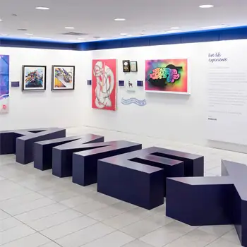 American Express brand activation in a custom shipping container